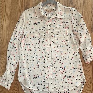 Diane Von Furstenberg Star Print Blouse - White, Red, Black stars